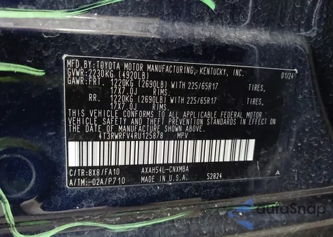 2024 Toyota Rav4 Hybrid Xle из США, поврежденный, VIN 4T3RWRFV4RU125878